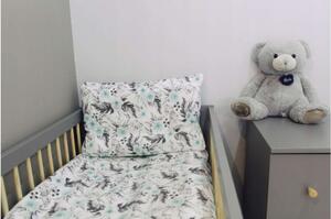 Lenjerie de pat din flanela Maja Premium 2 piese -Trandafiri #alb- menta