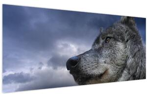 Tablou - Cap de lup (120x50 cm)