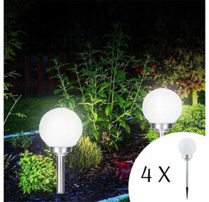 Polifach 4 LED-uri de grădină cu lumină solară de grădină 15cm - Sfera (P-015) #grey 4pcs