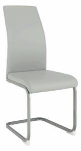 Scaun NOBATA, gri deschis, piele ecologica/metal, 42x56x99 cm