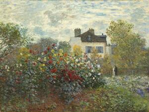 Claude Monet - Artă imprimată The Artist's Garden in Argenteuil , 1873, (40 x 30 cm)