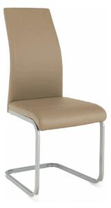 Scaun NOBATA, maro Taupe/gri, piele ecologica/metal, 42x56x99 cm