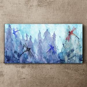 Tablou canvas acuarelă libelulă de pădure