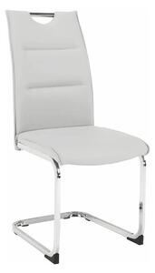 Scaun TOSENA, gri deschis/crom, piele ecologica/metal, 44x61x98 cm