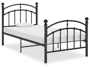 Cadru de pat, negru, 100x200 cm, metal