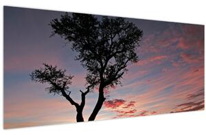 Tablou - Copac și nuanțe roșiatice (120x50 cm)