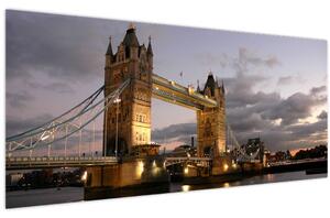 Tablou - Tower Bridge la noapte (120x50 cm)