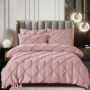 Lenjerie de pat, 2 persoane, finet, UniDeluxe cu pliuri, roz pudrat, 230x250cm LF904