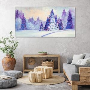 Tablou canvas pădure de iarnă, zăpadă, natură