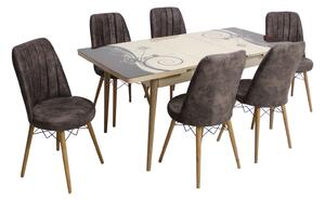 Set masă extensibilă Diana cu 6 scaune Apollo Maro