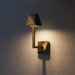 Moretti Luce Aplică de exterior cu LED Silva Edge, înălțime 30,5 cm, alamă antică, Bronz / Alamă Veche, Alamă, Casă de țară / Rustic