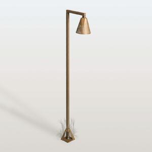 Moretti Luce Bornă luminoasă LED Silva Disk, 100 x 19 cm, alamă antică, Bronz / Alamă Veche, Alamă, Casă de țară / Rustic