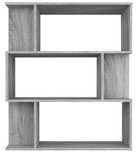 Bibliotecă/Separator, sonoma gri, 80x24x96cm, lemn prelucrat