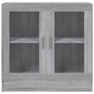 Dulap cu vitrină, gri sonoma, 82,5x30,5x80 cm, lemn prelucrat