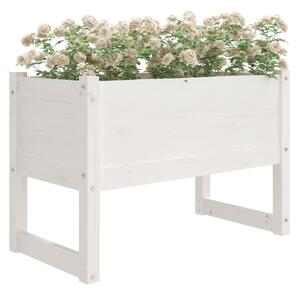 Jardinieră, alb, 78x40x52 cm, lemn masiv de pin