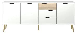 Comoda OSLO 75454, stejar sonoma/alb, DTD laminat, 196x39x82 cm