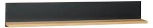 Polita SIRAN TYP 10, stejar lefkas/negru, DTD laminat, 120x18x20 cm