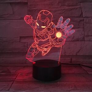 Lampă LED 3D Omul de Oțel 2 cu iluminizare în 7 culori