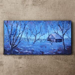 Tablou canvas Copac de zăpadă de iarnă abstractă