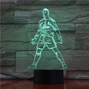 Lampă LED 3D Ronaldo Fotbalist cu iluminizare în 7 culori