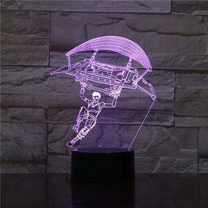 Lampă LED 3D Parașutist cu iluminizare în 7 culori