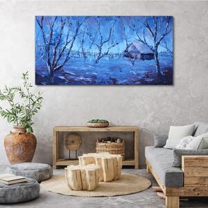 Tablou canvas Copac de zăpadă de iarnă abstractă