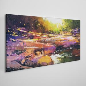 Tablou canvas Pădurea râului abstractă Natura