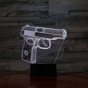Lampă LED 3D Pistol cu iluminizare în 7 culori