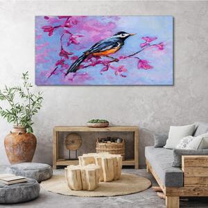 Tablou canvas ramură flori animal pasăre