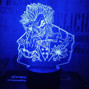 Lampă LED 3D Joker cu iluminizare în 7 culori