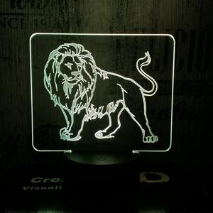 Lampă LED 3D Leu cu iluminizare în 7 culori