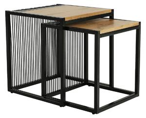 Set 2 masute RIMBO, stejar/negru