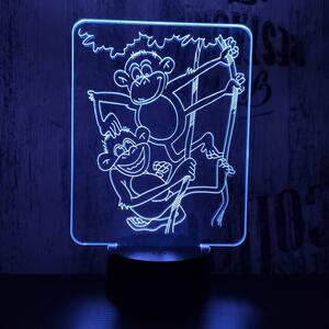 Lampă Led 3D Maimuțe cu iluminizare în 7 culori