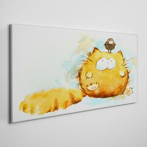 Tablou canvas Animale abstracte pasăre pisică