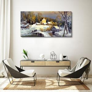 Tablou canvas satul de zăpadă de iarnă