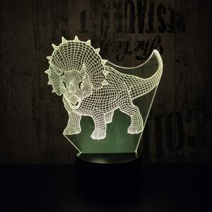 Lampă LED 3D Triceratops 2 cu iluminizare în 7 culori