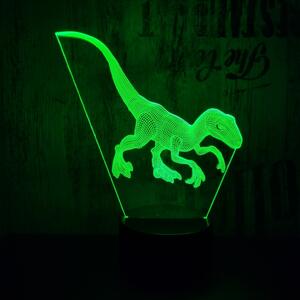 Lampă LED 3D Velociraptor 2 cu iluminizare în 7 culori