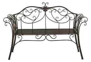 Banca gradina ETELIA, maro, metal, 131x49x89 cm