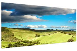 Tablou - Peisaj verde cu dealuri (120x50 cm)