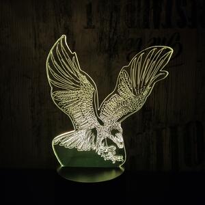 Lampă LED 3D Vultur mare cu iluminizare în 7 culori
