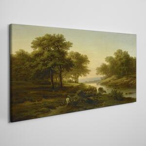 Tablou canvas peisaj râu pădure natură
