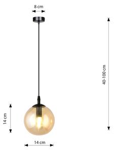 Lustră pe cablu COSMO 1xE14/10W/230V d. 14 cm negru/bej