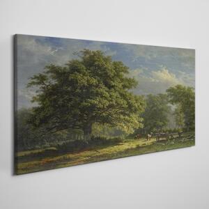 Tablou canvas Cal modern din cerul pădurii