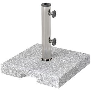 Outsunny Bază pentru Umbrelă din Granit 21 kg, Bază Pătrată pentru Umbrele de Exterior cu Mânere și 2 Butoane Reglabile, Ideală pentru Grădină, Patio, Marginea Piscinei, Gri | Aosom Romania