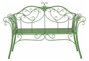 Banca gradina ETELIA, verde, metal, 131x49x89 cm