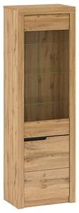 Vitrina TORONTA A1, stejar wotan, DTD laminat, dechidere dreapta, 63x4
