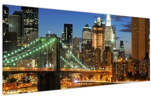 Tablou - Pod cu New York (120x50 cm)