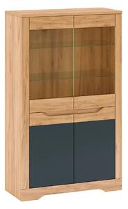 Vitrina FIDEL C, stejar artisan/gri grafit, PAL laminat, 95x42x160 cm