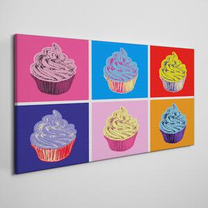 Tablou canvas Cupcakes cu alimente abstracte