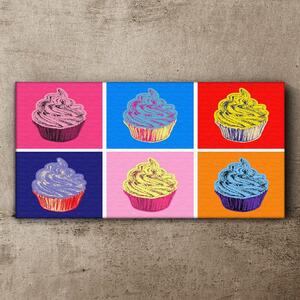 Tablou canvas Cupcakes cu alimente abstracte